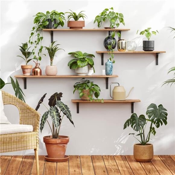 Long Wall Shelves, 31.5 Inch Wall Mounted Shelves Set of 2, Easy-to-Install - Picture 2 of 7